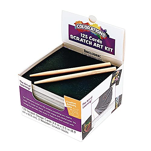 Rainbow Scratch Off Notes with 2 Wood Styluses Sticks (3.5 in, 300 Sheets)