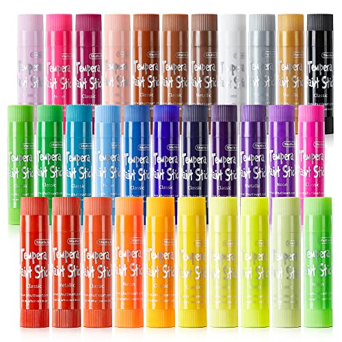Idiy Tempera Paint Sticks (12 pack Pastel Colors)-For All Classroom School  Supplies Arts & Crafts Projects, Draw & Paint on Wood, Paper, Ceramic
