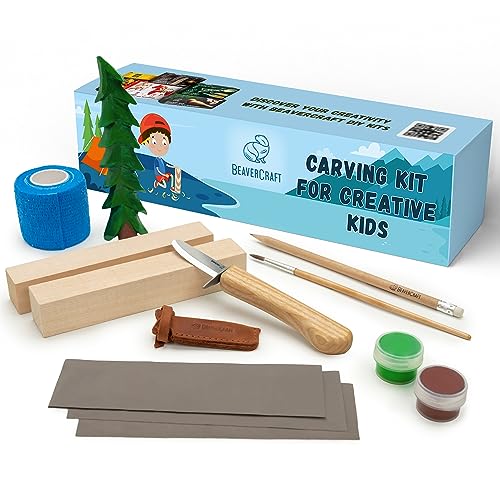 BeaverCraft Wood Carving Kit for Beginners DIY Kits for Adults & Kids  Woodworking Kit Whittling Knife Set – Craft Hobby Kits for Adults Teens  Hobbies