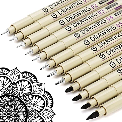 Drawing Pens 12-Pack, Art Pens Anime Pens Sketch Pens Precision