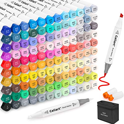 Caliart Pastel Markers, 61 Colors Fine and Chisel Dual Tip Alcohol Mar –  WoodArtSupply