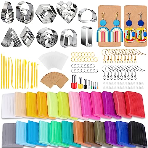  Dacmern 689pcs Polymer Clay Cutters Set - 39 Shapes Stainless  Steel Clay Cutters with 8 Circle Cutters, 640pcs Earring Making Kit and 2  Polymer Clay Tools, Clay Cutters for Polymer Clay Jewelry