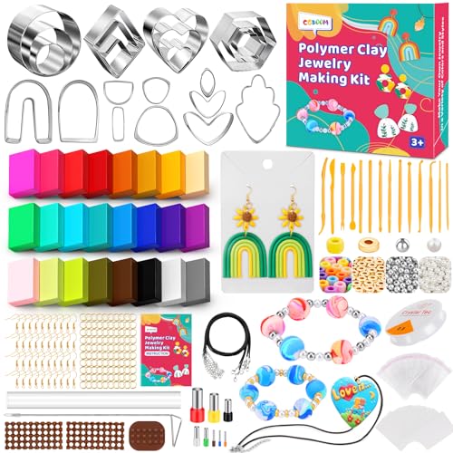  Dacmern 689pcs Polymer Clay Cutters Set - 39 Shapes Stainless  Steel Clay Cutters with 8 Circle Cutters, 640pcs Earring Making Kit and 2  Polymer Clay Tools, Clay Cutters for Polymer Clay Jewelry