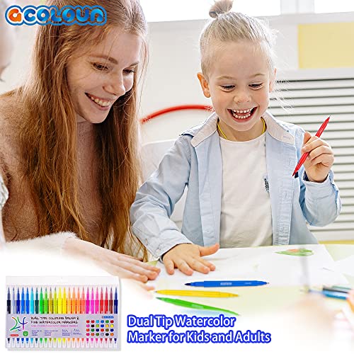 GCVOPTON 60 Colors Dual Brush Marker Pens, Markers Set for Kids Adults  Coloring, Markers Set for Artists Drawing markers, Painting Artist Craft  Card