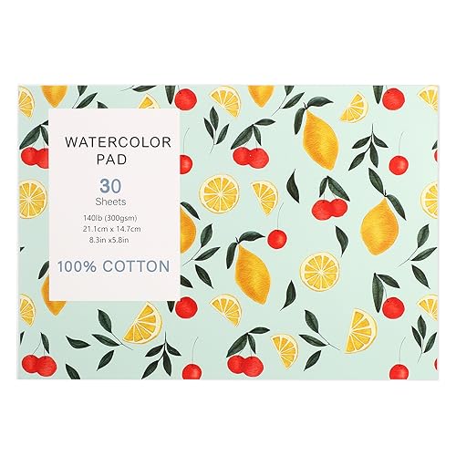 Fuumuui 100% Cotton Watercolor Paper - 20 Sheets 9 x 12 Cold Pressed  Watercolor Paper Pad - 140LB/300GSM Art Paper for Watercolor Gouache Ink  and