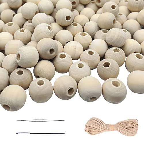 Wood Large Bead Christmas Garland - Round Jumbo Beads on This Natural Wood  Garland. Use for Rustic, Natural, Scandinavian, Country, or Farmhouse