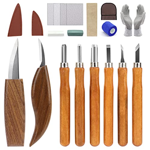  Wood Whittling Kit 18PCS Comfort Bird DIY Wood Carving Kit  Basswood Blocks Gifts Set for Beginners Adults and Kids Whittling Knife Set  with Complete Tutorial & Exquisite Packaging : Arts, Crafts