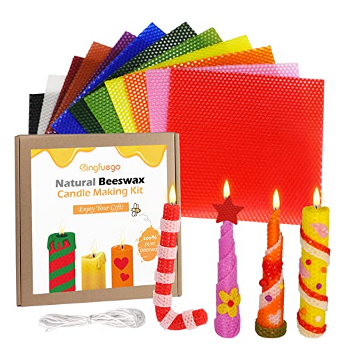 Nafziger 24 Pack 8x8 Inch Beeswax Sheets for Candle Making Kit Starter,  Beeswax Candle Making Kit for Kids, Beeswax Honeycomb Sheet, Beeswax for