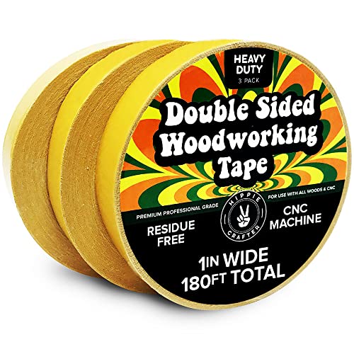 Atack Double-Sided Woodworking Tape, 1-Inch by 36-Yards (3-pack) Double Face Turner Tape for CNC and Wood Template- Removable, Residue-free and Surfac