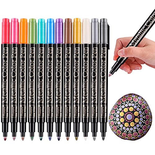 Sunshilor Metallic Markers Medium Point Metallic Marker Pens for Black –  WoodArtSupply