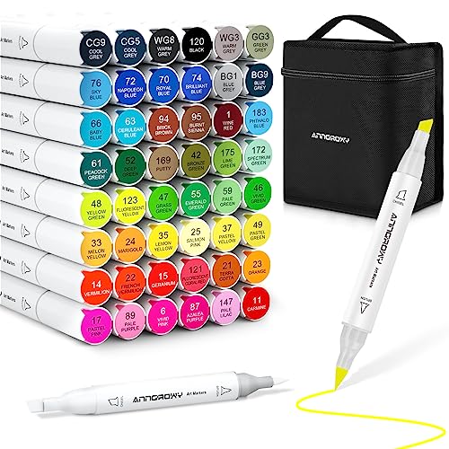  AITUSHA 120 Colors Dual Tips Alcohol Markers, Art Markers Set  for Kids Adults, Alcohol Based Markers with Carrying Case for Anime Design,  Painting, : Arts, Crafts & Sewing