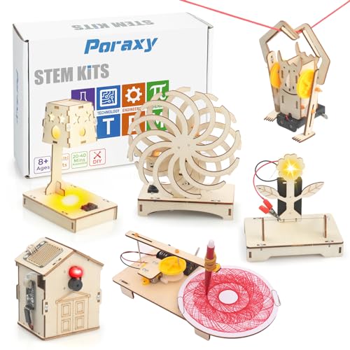 5 in 1 STEM Kits for Kids，Wood Craft Kit for for Boys Ages 8-12, DIY  Science Building Projects