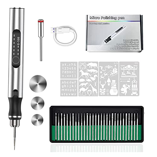 Mini Engraving Pen,Mini Electric Engraving Machines Engraver Pen,  Rechargeable Engraving Pen Cordless Rotary Tools Durable
