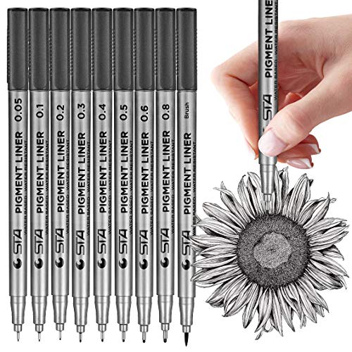 CHARSOCO 01 Micro Pen, Fine Point Pen with 12 Colors, Waterproof Archival  Ink, 0.25mm Fineliner Ink Pens for Artist Illustration, Sketching, Anime