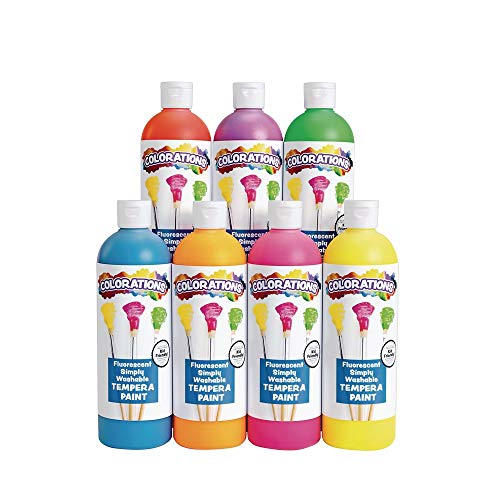 JOYIN Washable Paint for Kids 42pcs - Non-Toxic- Tempera Paint Set (2 oz Each), Liquid Paint with 15 Brushes and 4 Palettes - Paint for Arts and Craft