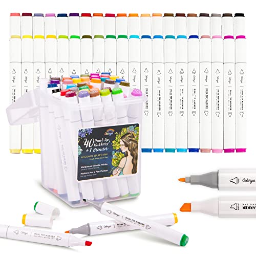 Colorya Brush Pens - 50 Real Nylon Tip Watercolor Pens by + 2 Water Tank  Brushes and Carry Bag, Watercolor Brush Pens for Adult Coloring Books,  Watercolor Painting, Calligraphy, Doodling, and Drawing 