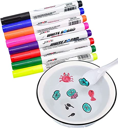  36 Pcs Magical Water Painting Pen with Spoon and Wipe, 12  Colors Magical Floating Ink Pen with Spoon Magical Doodle Drawing Pens  Ceramic Painting Kit for Kids Toddlers Adult Boy Girl