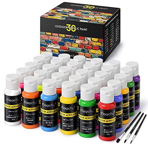Magicfly 3D Fabric Permanent Paint 40 Color, Puffy Paint with Vibrant  Colors, 3 Bonus Brushes & Stencils, Ideal for Textile T-Shirts Fabrics  Canvas