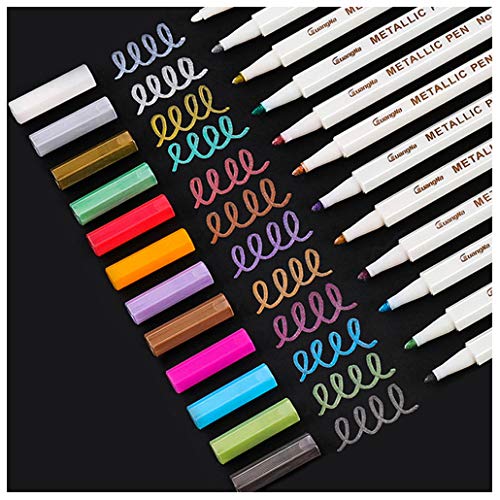 Sunshilor Metallic Markers Medium Point Metallic Marker Pens for Black –  WoodArtSupply