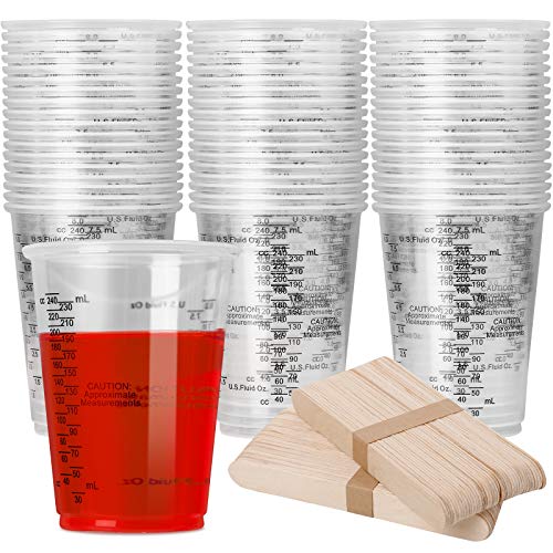 Disposable Measuring Cups Clear Plastic Graduated Cup For Epoxy Resin Stain  Mixing, Chemical And Cooking & Baking, 20 Ounce - Temu