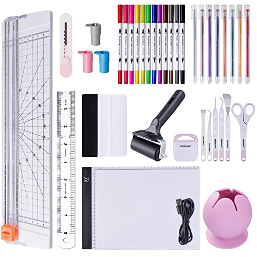 GO2CRAFT Accessories Bundle for Cricut Joy, 70Pcs Ultimate Accessories and  Supplies with Adhesive Vinyl Sheets, Folded Card Stock, Card Mat, Weeding
