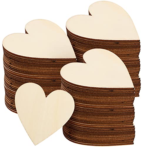 120pcs Wood Heart Slices, 2in Wooden Blank Heart DIY Crafts Slices For  Valentine's Day, Birthday, Party, Wedding, Home Decoration