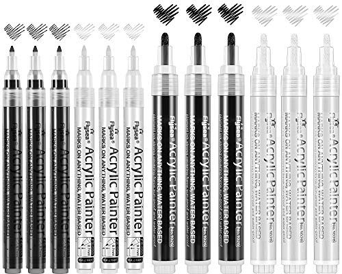  VHEONET 12 Permanent Paint Markers on Almost Anything Never  Fade Quick Dry, Oil-Based Waterproof Paint Marker Pen for Rock Painting,  Stone, Wood, Plastic, Canvas, Ceramic, Glass, Metal, DIY Craft : Arts