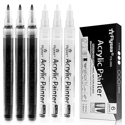 AKARUED White Paint Pen for Art - 8Pack Acrylic White Paint Marker for Rock  Painting, Stone, Wood, Canvas, Glass, Metal, Metallic
