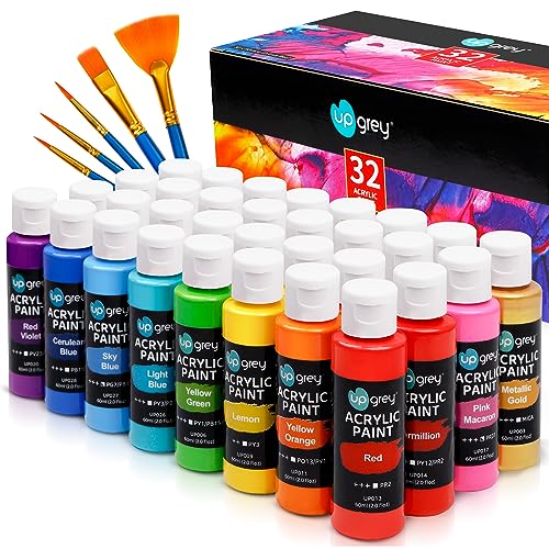  27-Piece Acrylic Paint Set for Kids - 100% Cotton Canvases,  Wood Easel, Brushes, Waterproof Smock, Mixing Palette - Portable and Easy  Storage