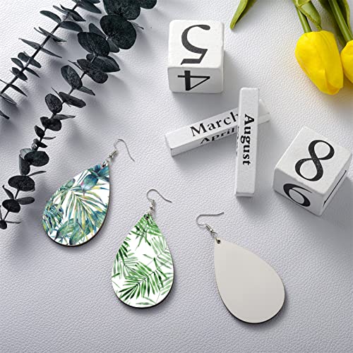  HTVRONT Sublimation Earring Blanks Bulk - 30 Pcs Wood Earrings  Blanks with Blue Protective Film - Unfinished MDF Teardrop Earrings for  Sublimation Printing with Template, Weeder, Hooks, Jump Rings : Arts