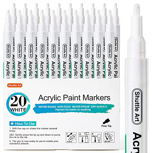 28 Pastel Colors Dual Tip Acrylic Paint Markers, Brush Tip and Fine Tip  Acrylic Paint Pens for Rock Painting, Ceramic, Wood, Canvas, Plastic,  Glass