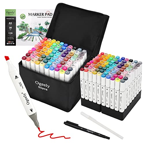 RESTLY Premium Quality 120 Alcohol Markers Brush Tip for Drawing &  Sketching - Stunning Dual Tip Coloring Markers for Kids & Adults - Alcohol  Based