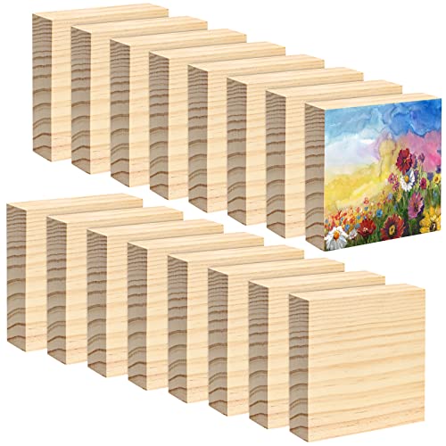 16 Pack Unfinished Wood Blocks for Crafts, 5 X 3 X 1 Inch MDF Wood Boa –  WoodArtSupply