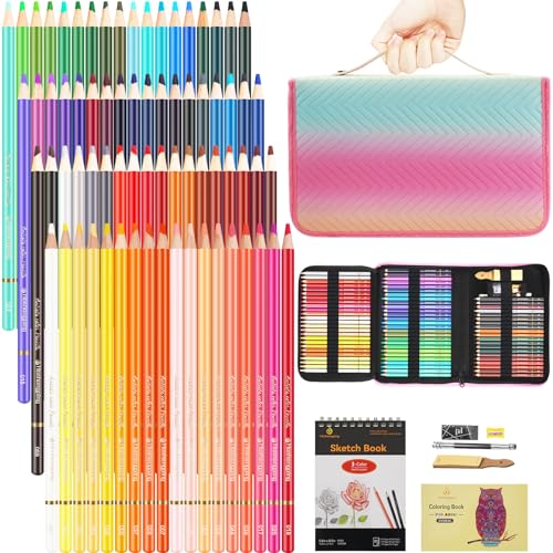 Hapikalor Art Supplies for Adults,156-Pack Art Kit Drawing Set with 2  Sketch Book, Crayons, Colored Pencils, Arts and Crafts, Christmas Gifts Art