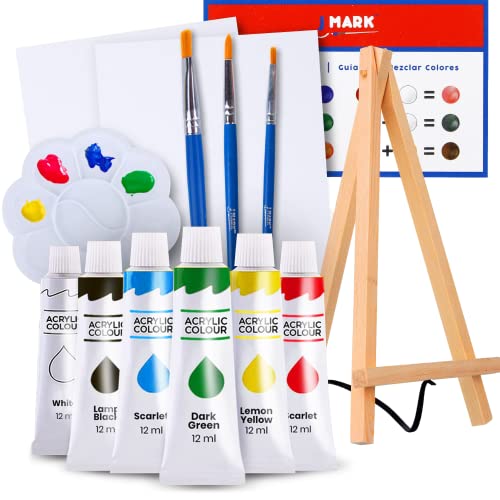 J MARK Pain Set for Kids – Acrylic Kids Painting Kit with Storage Bag,  Washable Paints, Easel, Canvases, Brushes and More, Complete Kids Painting  Set