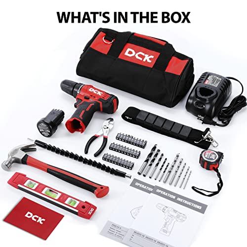 FADAKWALT Cordless Drill Set,12V Power Drill Set with Battery and Charger,  compact Driver/Drill Bits, 3/8'' Keyless Chuck,21+1 Torque Setting, 180