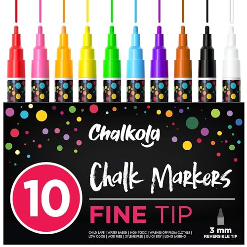 Fine Tip Liquid Chalk Markers for Chalkboard (20 Vintage Colors) - Dry  Erase Marker Pens for Blackboard, Windows, Chalkboards Signs, Bistro - 3mm