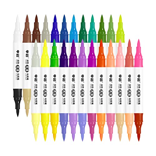  Bundle of MeiLiang Watercolor Paint Set, 36 Vivid Colors with  Arrtx Acrylic Paint Pens, 24 Colors Brush Tip and Fine Tip (Dual Tip) Paint  Markers for Rock Painting : Arts, Crafts