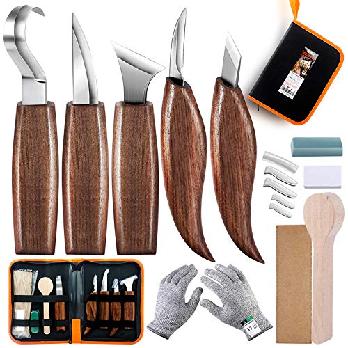 S SMAZINTAR Wood Carving Tools, S SMAZINSTAR Whittling kit with Basswood  Wood Blocks for Kids Beginners, 6inch in Folding Whittling Knife & Wood