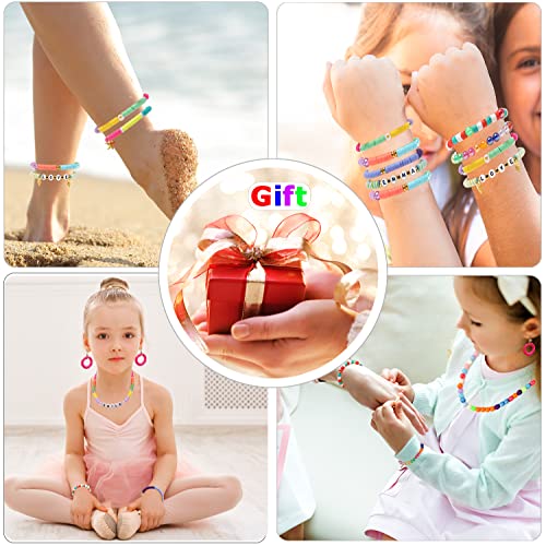 RINVEE Jewelry Making Kit for Girls 4-6 Mermaid Beads 8mm Cute Glass Beads  for Kids DIY Bracelet