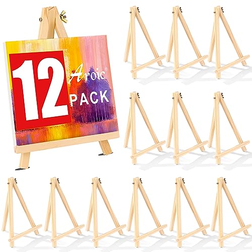 26 Pack 9 Inch Wood Easels, Easel Stand for Painting Canvases, Art