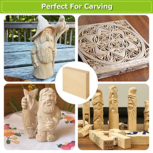 20PCS Basswood Carving Blocks, 4 Size Unfinished Wood Carving Blocks  Rectangle Wood Block Kit for Wood Carving Beginners and  Professionals(1”x1”x2”