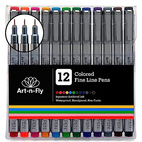 Art-n-Fly Dual Tip Brush Pens Set - 25 Adult Colored Markers for