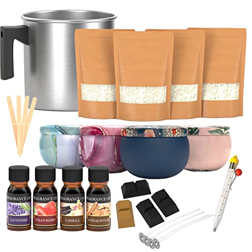 Christmas Soy Candle Making Kit for Adults - Candle Maker DIY Kit for Beginners, Winter Craft Set for Adult Women, Men and Kids