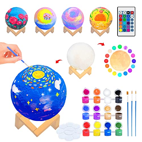 Paint Your Own Moon Lamp Kit, Halloween Gifts DIY Space Moon Night Light, Art  Supplies Arts