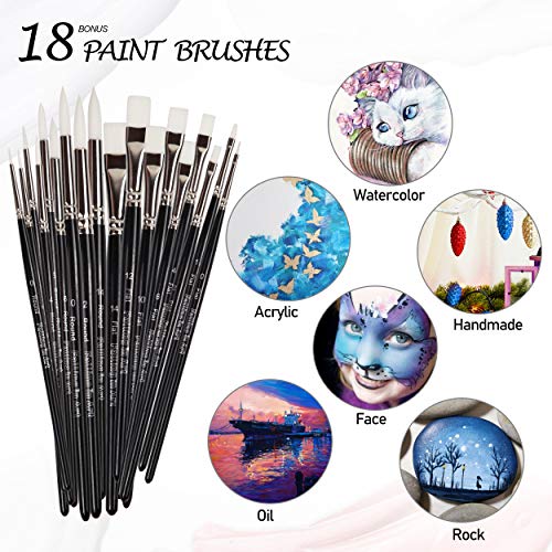 Falling in Art Paint Brushes Set, 12 PCS Nylon Professional Filbert Paint  Brushes for Watercolor, Oil Painting, Acrylic, Face Body Nail Art, Crafts