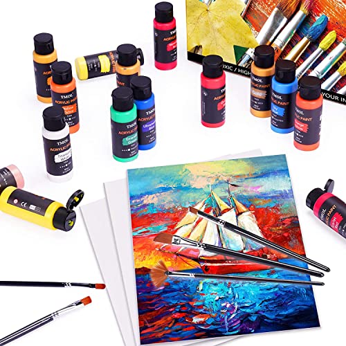 Acrylic Paint Set 24 Colors (0.41 oz, 12 ml) Paint Kit for Artists & Beginners Craft Paints for Paper,Canvas,Rock Painting,Wood,Ceramic & Fabric