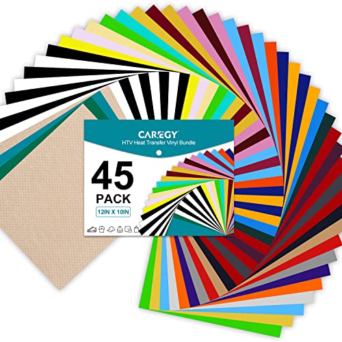 Arteza Heat Transfer Vinyl, Assorted Colors, 12x20 Sheets - 20 Pack