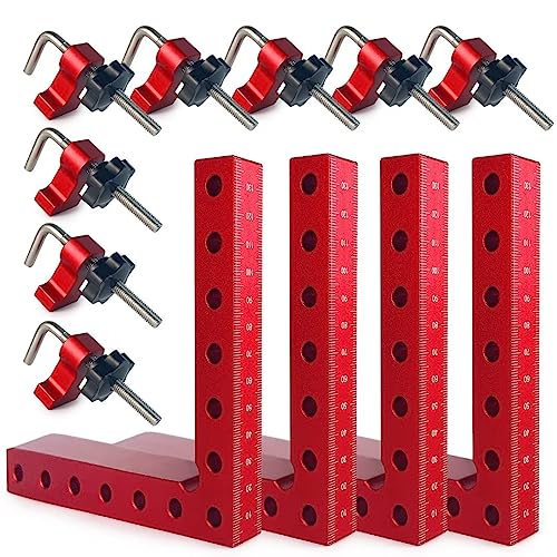 90 Degree Corner Clamps for Woodworking Set of 4,Right Angle Carsen Clamp  Pro Wood Clamp Kit for Carpenter,Wood Working Tools and Equipment,Woodworking  Gifts for Men 