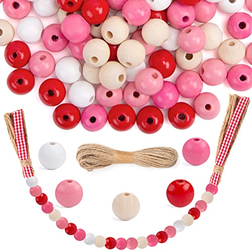 BigOtters 560PCS Wooden Beads for Crafts, Natural Round Beads 7 Sizes  Unfinished Wood Beads Bulk 25, 20, 16, 14, 12, 10, 8mm Beads for Garland  Macrame